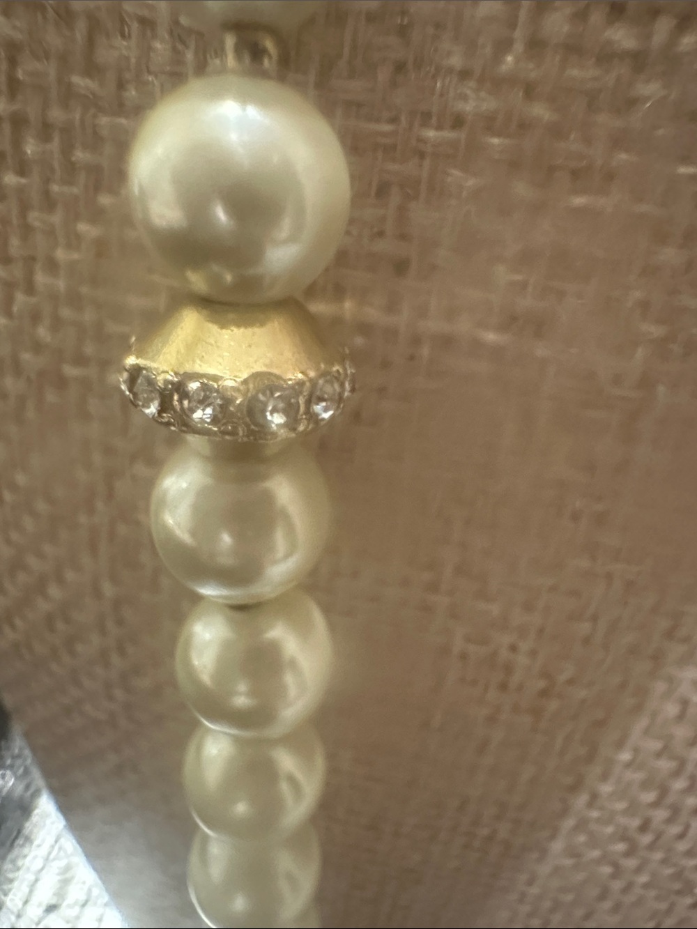 Charter Club White Pearl Necklace with Gold Tassel Pendant - Picture 6 of 7